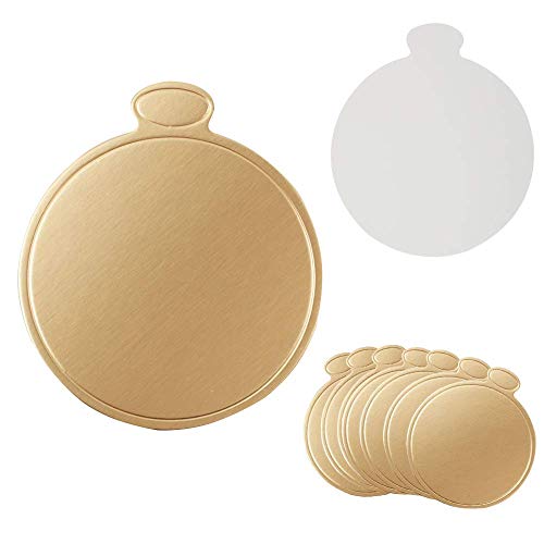 Mini bases de cartón para tartas, 100 unidades de tablas de mousse doradas para tartas, platos de papel, postre, base de grasa para boda, cumpleaños redonda.