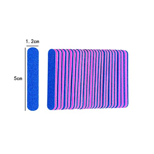 Mini limas de uñas, 100pcs desechables de doble cara Emery Board Manicura Nail Care Tool