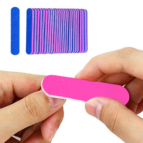 Mini limas de uñas, 100pcs desechables de doble cara Emery Board Manicura Nail Care Tool