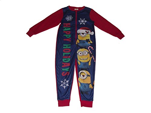 Minions - Pijama con cremallera para niño Azul marino y rojo. 4-5 Años