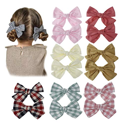 Minkissy 16 unidades de lazos para el pelo de bebé, niña, lazos, lazos grandes, pinzas de cocodrilo, accesorios para el cabeza, accesorios para bebés y niños pequeños