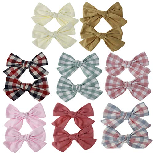 Minkissy 16 unidades de lazos para el pelo de bebé, niña, lazos, lazos grandes, pinzas de cocodrilo, accesorios para el cabeza, accesorios para bebés y niños pequeños