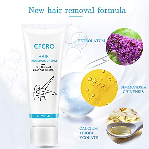 Miriqi Crema Depilatoria Mujer,Crema Depilatoria Crema Depilatoria Facial Mujer, en Bikini, Antebrazo, Pecho, Axila, Piernas y Brazos,Depilatoria sin Dolor, rápida y Efectiva, Deja la Piel Suave(40g)