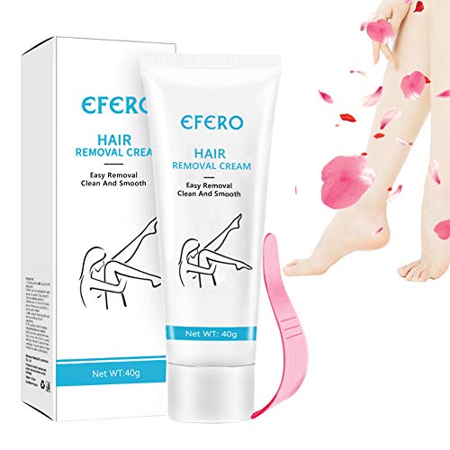 Miriqi Crema Depilatoria Mujer,Crema Depilatoria Crema Depilatoria Facial Mujer, en Bikini, Antebrazo, Pecho, Axila, Piernas y Brazos,Depilatoria sin Dolor, rápida y Efectiva, Deja la Piel Suave(40g)