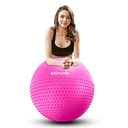 Mirumb Pelota de Ejercicio, Massage Balls Pelota de Pilates Yoga Ball 75CM 65CM 55CM con Bomba Anti Explosión para Fitness, Embarazo,Oficina,Silla de Equilibrio,Gimnasio
