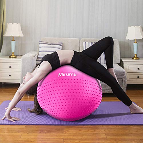 Mirumb Pelota de Ejercicio, Massage Balls Pelota de Pilates Yoga Ball 75CM 65CM 55CM con Bomba Anti Explosión para Fitness, Embarazo,Oficina,Silla de Equilibrio,Gimnasio