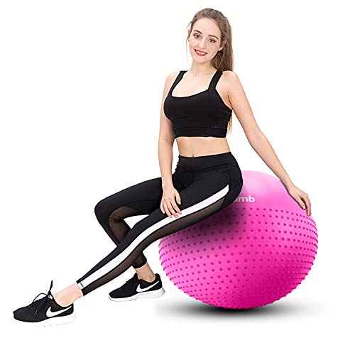 Mirumb Pelota de Ejercicio, Massage Balls Pelota de Pilates Yoga Ball 75CM 65CM 55CM con Bomba Anti Explosión para Fitness, Embarazo,Oficina,Silla de Equilibrio,Gimnasio