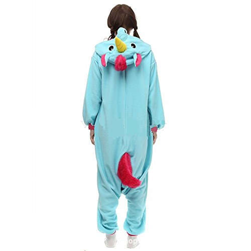 misslight Unicornio Pijamas Animal Ropa de Dormir Cosplay Disfraces Pijamas para Adulto Niños Juguetes y Juegos (S, Blue)