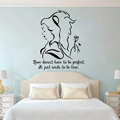 mlpnko Adhesivo de Pared de Vinilo para niña y Bestia de decoración de habitación, Regalo de Amor, Pegatina de Pared extraíble,CJX11131-63x74cm