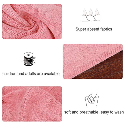 MMTX Toallas de Baño 3 pcs Toallas para Secar el Pelo Toalla Pelo Secado Rapido, Toalla Turbante para el Pelo de Coral Fleece con Botón del Abrigo, para en Ducha, SPA, Maquillaje