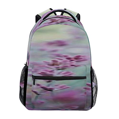 Mochila con hermoso detalle perfumado de flores de lavanda para mujer, impermeable, casual, para niñas jóvenes