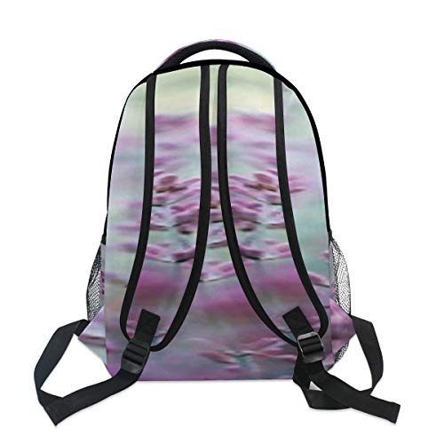 Mochila con hermoso detalle perfumado de flores de lavanda para mujer, impermeable, casual, para niñas jóvenes
