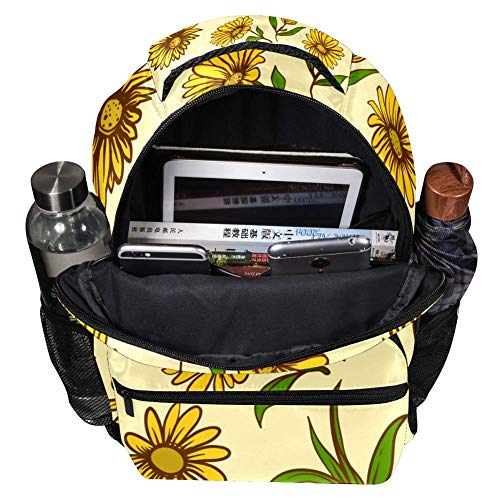 Mochila de flores de caléndula para estudiantes de primaria y secundaria, bolsa de libro para viajes al aire libre, senderismo, tendencia casual, gran capacidad para niñas y niños