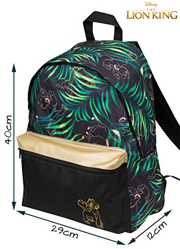 Mochila Disney Del Rey Leon Para Niños, Mujeres O Adolescentes | Mochila De Lona Para Niñas | Nuevas Mochilas Para Chicas De Las Películas De Disney En Negro Y Oro