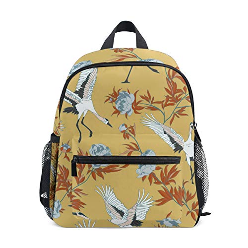 Mochila Escolar Preescolar de Ganso Silvestre con Flores para guardería, Mochila Ligera para niñas y niños de 3 a 5 años con Hebilla de Correa para el Pecho y Silbato