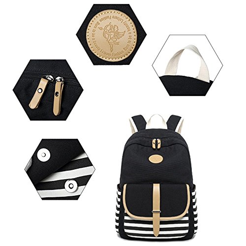 Mochila Escolares Mochila de Lona Casual Mochilas Portatil 15.6 Pulgadas Multifuncional Mochila Clásica Daypacks para Hombre Mujer Pack de 3