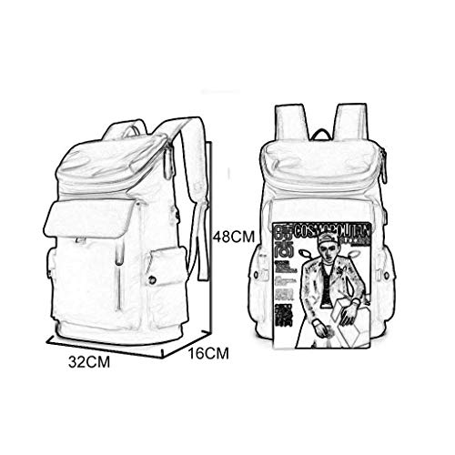 Mochilas Escolares Mochila Oriente Mochila Casual Viaje Mochila con Puerto USB (Color : Black-1, Size : 32cm)