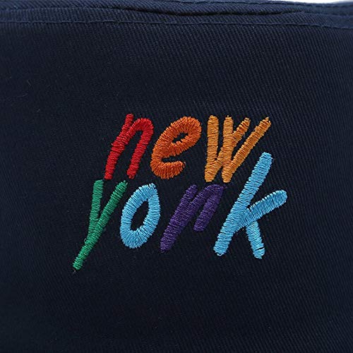 Moda Algodón Sombrero De Cubo Verano Viajes Al Aire Libre Sol Sombrero De Pescador Panamá Hip Hop Marea Sombrero Bordado De Color Cuenca Sombreros Azul Marinoenvío Gratis