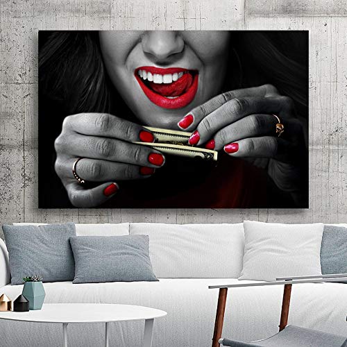 Moda Lienzo Abstracto Pintura al óleo Arte Creativo Chica Mural Mural Estudio Oficina Dormitorio Pasillo Sala de Estar decoración del hogar sin Marco