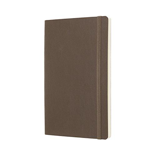 Moleskine - Cuaderno Clásico con Páginas Lisas, Tapa Blanda y Goma Elástica, Marrón (Earth Brown), Tamaño Grande, 192 Páginas