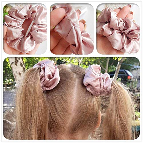 Mommesilk 5 unidades de esponjas de seda para lazos y coleta diadema diademas mujeres niñas gruesas banda de pelo