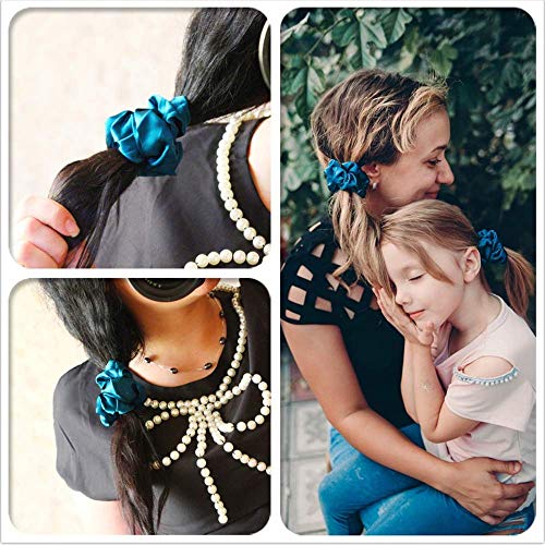 Mommesilk 5 unidades de esponjas de seda para lazos y coleta diadema diademas mujeres niñas gruesas banda de pelo
