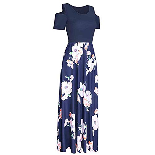 MOMOXI Las Mujeres de la Moda Casuales ata para Arriba el Vestido del oscilación de la Manga Corta del o-Cuello de la impresión de Las Mariposas Mujer Vestidos Maxi con Mangas Vestido a la Playa 2019