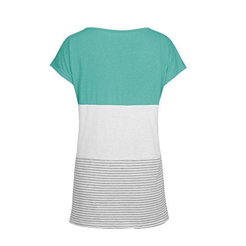 MOMOXI Tops para Mujer, Camiseta de Manga Larga Casual para Mujer Color Block Rayas Camisetas Blusas Ladies Polo de Manga Ocio Casual Camiseta Top 2019 Nueva Caliente Más Novedad