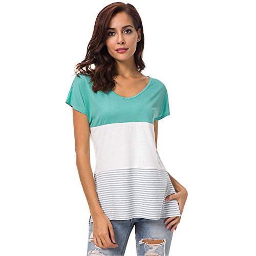 MOMOXI Tops para Mujer, Camiseta de Manga Larga Casual para Mujer Color Block Rayas Camisetas Blusas Ladies Polo de Manga Ocio Casual Camiseta Top 2019 Nueva Caliente Más Novedad