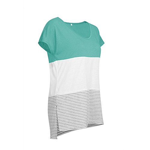 MOMOXI Tops para Mujer, Camiseta de Manga Larga Casual para Mujer Color Block Rayas Camisetas Blusas Ladies Polo de Manga Ocio Casual Camiseta Top 2019 Nueva Caliente Más Novedad