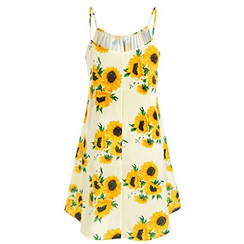 MOMOXI Vestido para Las Mujeres, Vestido de Flor de Verano de Mujer con Estampado de Camiseta, Traje de túnica con Estampado de Camiseta Faldas de la Cadera Costura De Vestido de la Noche Vestido