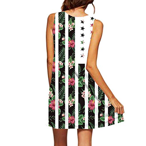 MOMOXI Vestidos para Mujer Mini Vestido Corto sin Mangas con Estampado Floral en 3D sin Mangas con Estampado Floral Bohe Tank de Summer Vintage Fiesta para Bodas Talla Grandes Casuales Midi Verano