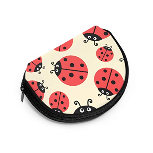 Monedero con Cremallera para Mujer, Negro, Rojo, Punto, Mariquita, Monedero, Monedero, Monedero para niños, con Cremallera, Mini Bolsas de Maquillaje cosmético para Mujeres, niñas, Regalos y decoraci
