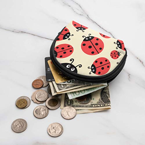 Monedero con Cremallera para Mujer, Negro, Rojo, Punto, Mariquita, Monedero, Monedero, Monedero para niños, con Cremallera, Mini Bolsas de Maquillaje cosmético para Mujeres, niñas, Regalos y decoraci