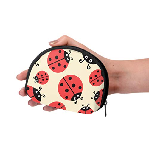 Monedero con Cremallera para Mujer, Negro, Rojo, Punto, Mariquita, Monedero, Monedero, Monedero para niños, con Cremallera, Mini Bolsas de Maquillaje cosmético para Mujeres, niñas, Regalos y decoraci
