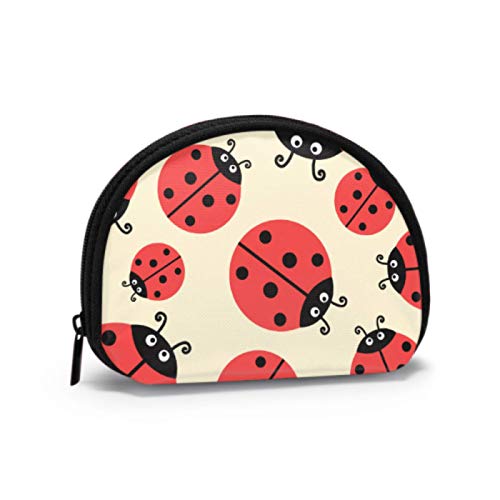 Monedero con Cremallera para Mujer, Negro, Rojo, Punto, Mariquita, Monedero, Monedero, Monedero para niños, con Cremallera, Mini Bolsas de Maquillaje cosmético para Mujeres, niñas, Regalos y decoraci