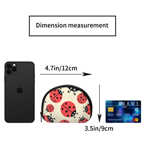 Monedero con Cremallera para Mujer, Negro, Rojo, Punto, Mariquita, Monedero, Monedero, Monedero para niños, con Cremallera, Mini Bolsas de Maquillaje cosmético para Mujeres, niñas, Regalos y decoraci