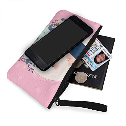 Monedero de lona con diseño de flores que huelen a mujer, exquisito monedero pequeño de lona, se utiliza para guardar el cambio de moneda, identificación y otros