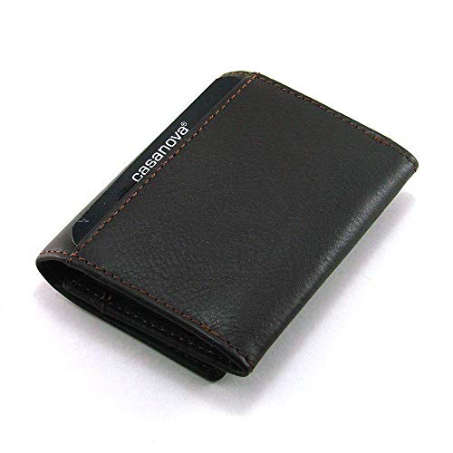 Monedero Unisex, Hecho a Mano en España, Marca Casanova, Hecha en Piel de Vacuno, Ref. 10004 Marrón