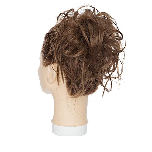 Moño Extensiones De Cabello Mullido Desordenado Despeinado Updo Goma Scrunchy 45g Moño Elástico Peinado De Cola De Caballo - Marrón Ceniza