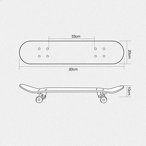 Monopatín for Principiantes Arce Cubiertas 31"x8 Patín Completo Longboards con la Rueda del Flash PU y ABEC-7 Teniendo ZHNGHENG (Color : K)