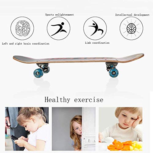 Monopatín for Principiantes Arce Cubiertas 31"x8 Patín Completo Longboards con la Rueda del Flash PU y ABEC-7 Teniendo ZHNGHENG (Color : K)