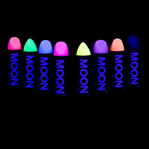 Moon Glow - Barra de labios neón UV 4.5g Pastel Set de 8 colores  - produce un brillo increíble bajo la iluminación/retroiluminación UV!