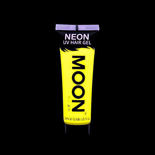 Moon Glow - Gel para el Cabello Neón UV - Intenso Amarillo 20 ml - ¡Péinate de punta y brilla!