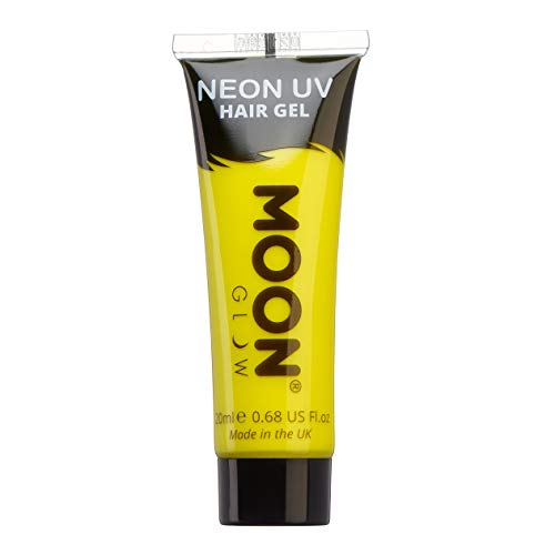 Moon Glow - Gel para el Cabello Neón UV - Intenso Amarillo 20 ml - ¡Péinate de punta y brilla!