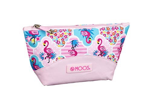 Moos  Flamingo Pink Oficial Mochila Escolar Infantil Porta Maquillaje 230x80x120mm