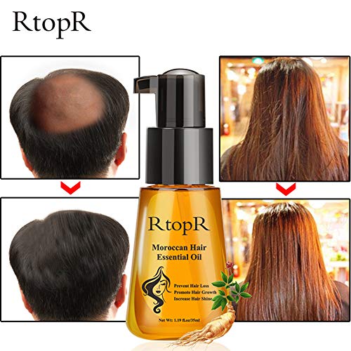 Morocco Herbal Ginseng Prevenir la pérdida de cabello Aceite esencial Crecimiento del cabello Negro y brillos Reparar Raíz del cabello Húmedo Nutriente