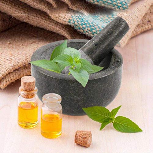 Mortero y mortero de granito, semillas de hierbas naturales de primera calidad, sólidas y duraderas, trituradora de sal y pimienta, molinillo, pasta de molienda -16 cm, apósito cómodo y fácil de usar