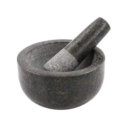 Mortero y mortero de granito, semillas de hierbas naturales de primera calidad, sólidas y duraderas, trituradora de sal y pimienta, molinillo, pasta de molienda -16 cm, apósito cómodo y fácil de usar