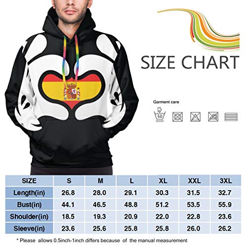 Moshow Sudadera con Capucha para Hombre Nacionalismo Ilustración gráfica Arte Vectorial Bandera de España Sudadera XL